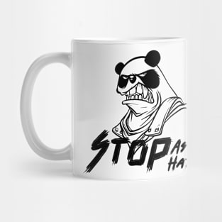 quote: stop asian hate message. Protest symbol. Mug